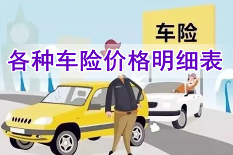 各种车险价格明细表，商业车险价格一览表？