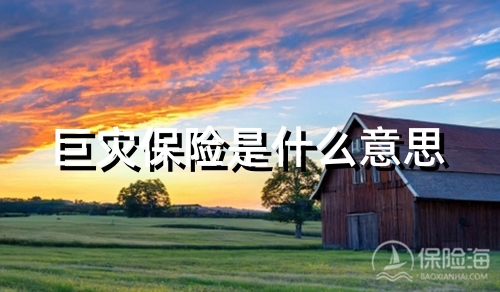 巨灾保险是什么意思?巨灾保险的特点?